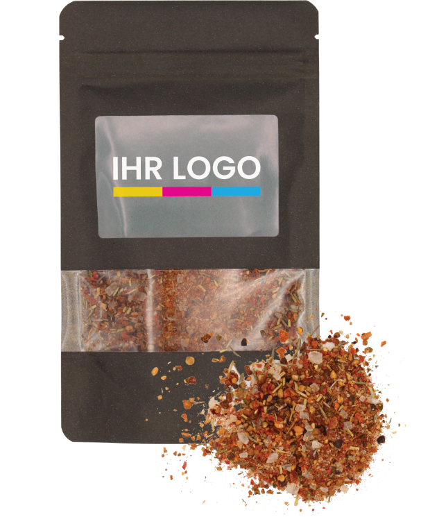 Steak Gewürz verpackt im Doypack Beutel groß Schwarz