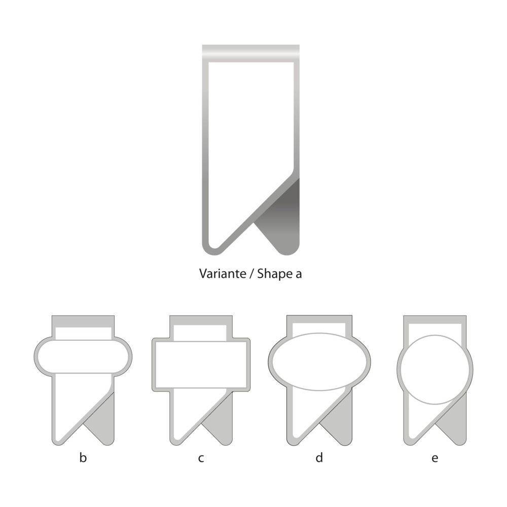 ROMINOX® Mehrweg-Büroklammer X Clip Variante E, idealer Mailingartikel für Dokumente, bis zu 12 Seiten Klemmkraft