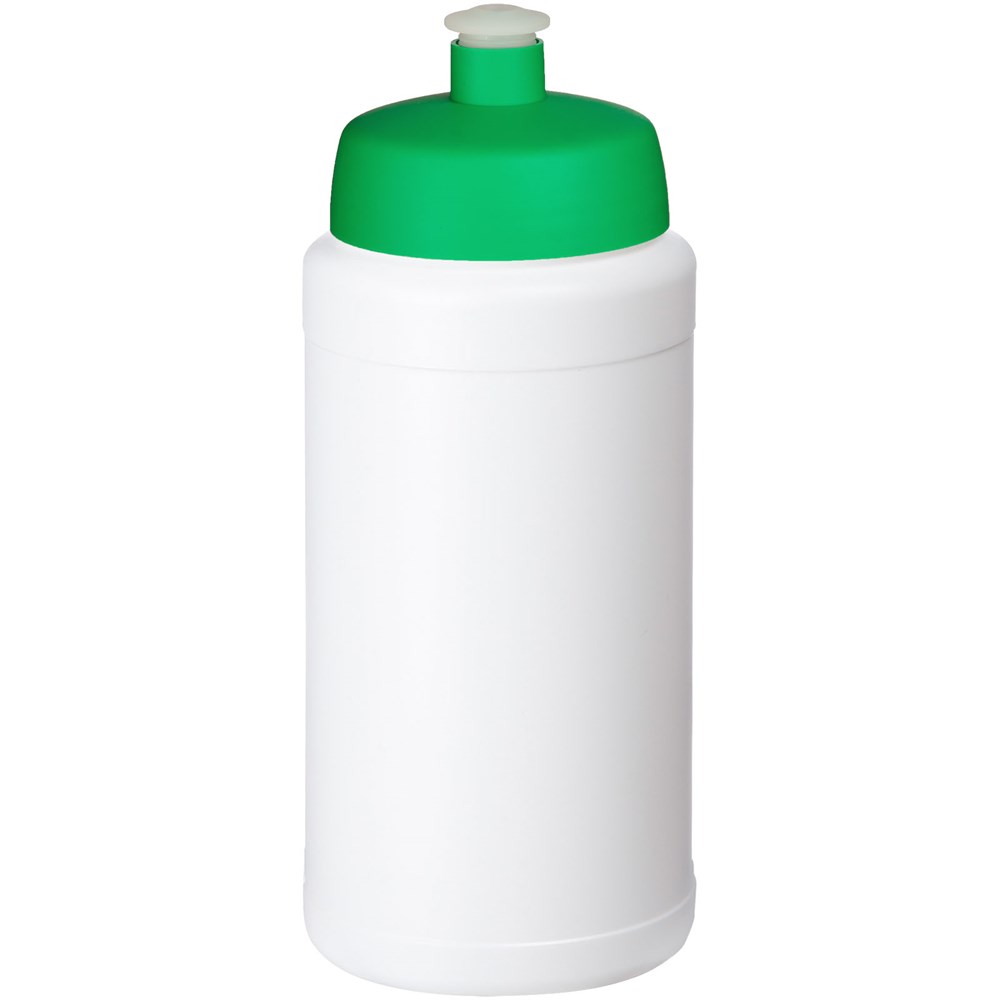 Baseline Recycelte Sportflasche, 500 ml - weiss, grün