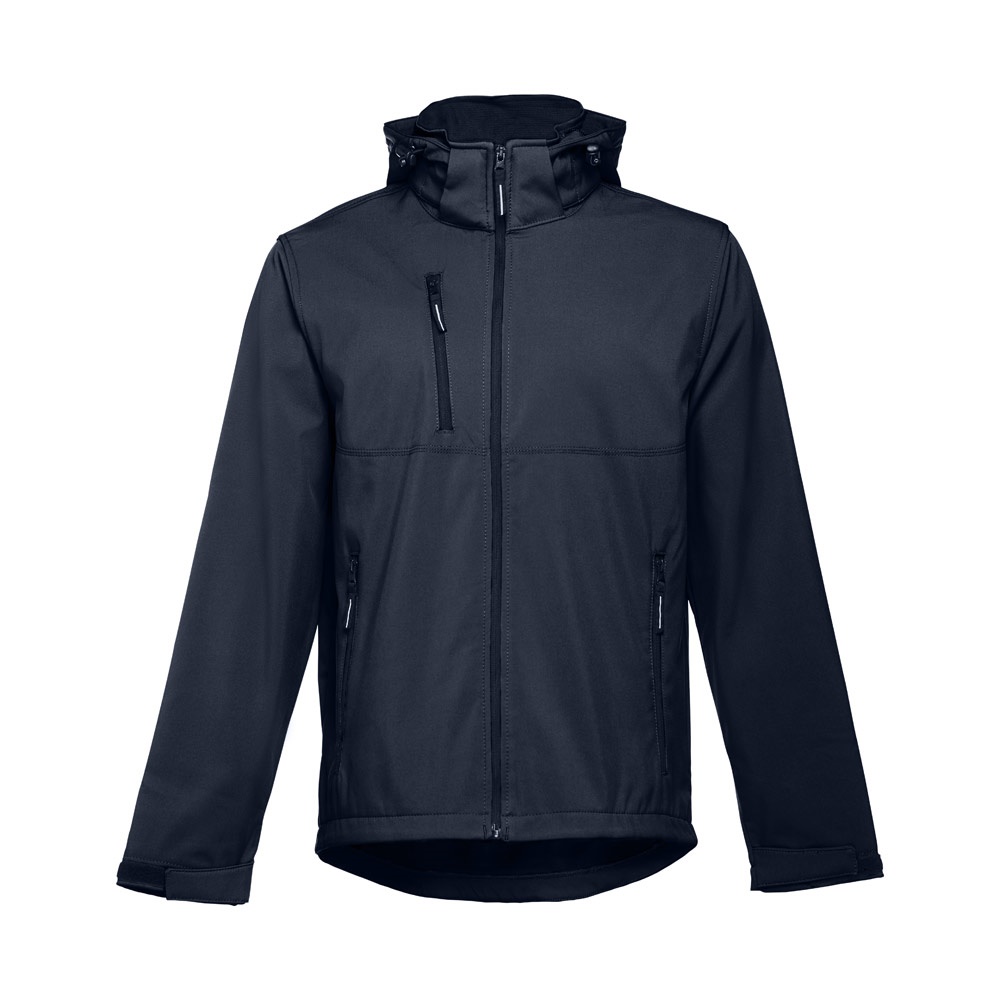 THC ZAGREB. Herren-Softshell-Jacke aus Polyester und Elastan - Dunkelblau