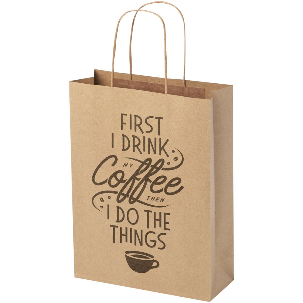 Kraftpapiertasche 120 g/m² mit gedrehten Griffen – 24 × 9 × 32 cm - Kraftpapier