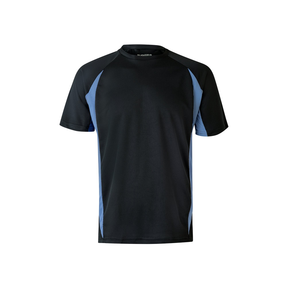 VL SLAYER. Zweifarbiges technisches T-Shirt mit Bird-Eye-Design (160 g/m²), aus Polyester (100%) - Schwarz, Hellblau