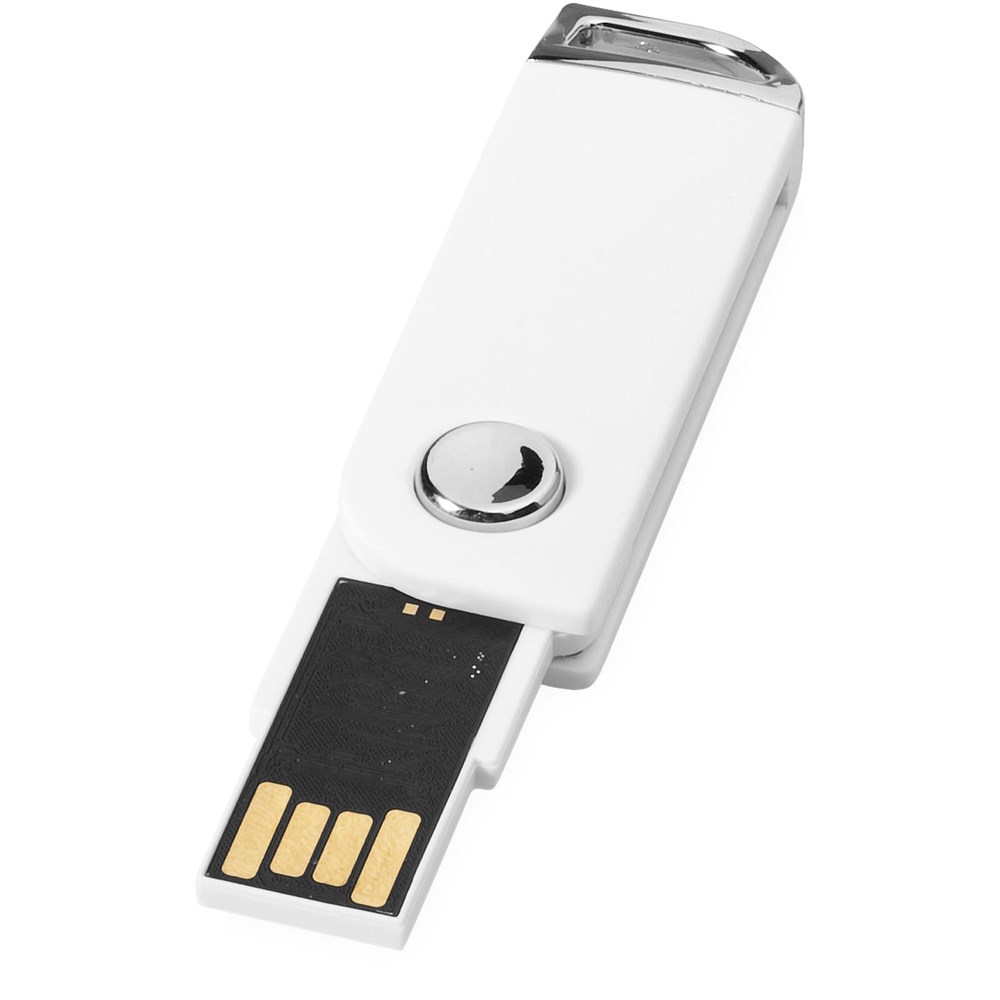 Swivel Rectangular USB-Stick - weiss