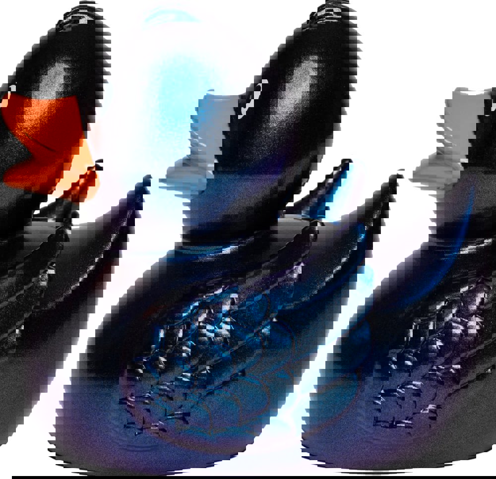 Quietsche-Ente, metallic/blau, 7,5 cm