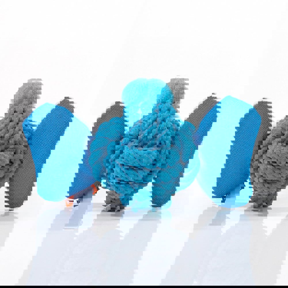 Hundespielzeug Knotentier Elefant, blau, one size