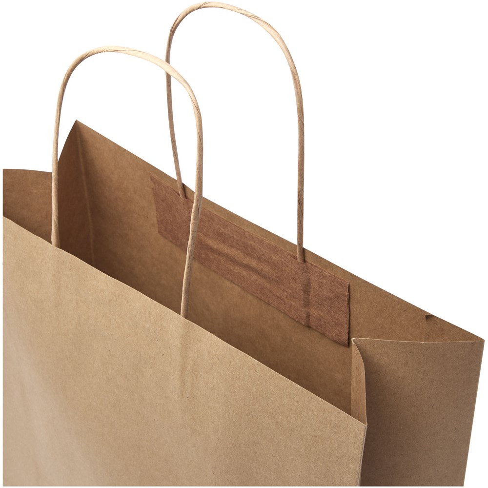 Kraftpapiertasche 120 g/m² mit gedrehten Griffen – 31 × 12 × 31 cm