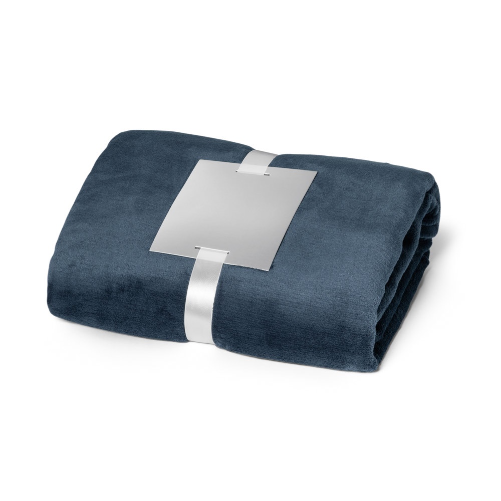 DYLEAF. Fleecedecke (240 g/m²) mit Personalisierungskarte - blau