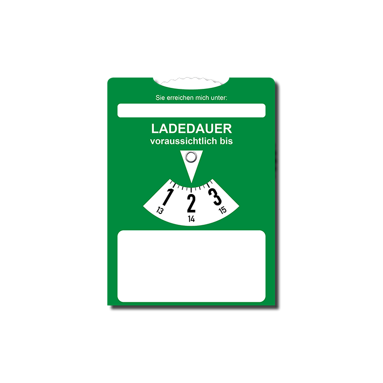 Parkscheibe (AT) mit rückseitiger Elektroladescheibe