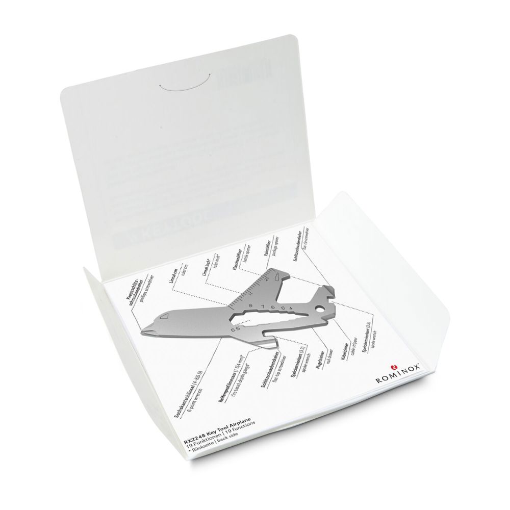 Geschenkartikel: ROMINOX® Key Tool Airplane / Flugzeug (19 Funktionen) im Motiv-Mäppchen Große Helden (Einzelhandel)