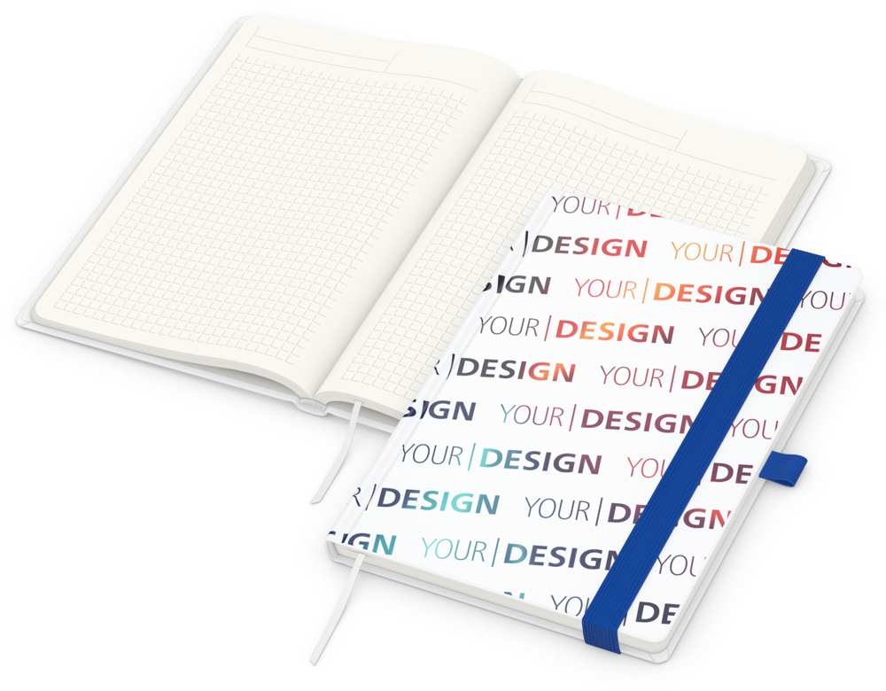 Notizbuch Match-Book, A5, Cover-Star Recycling-Matt, mittelblau