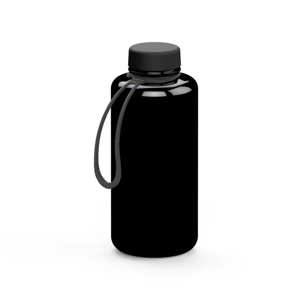 Trinkflasche "Refresh", 1,0 l, inkl. Strap - Schwarz/Schwarz