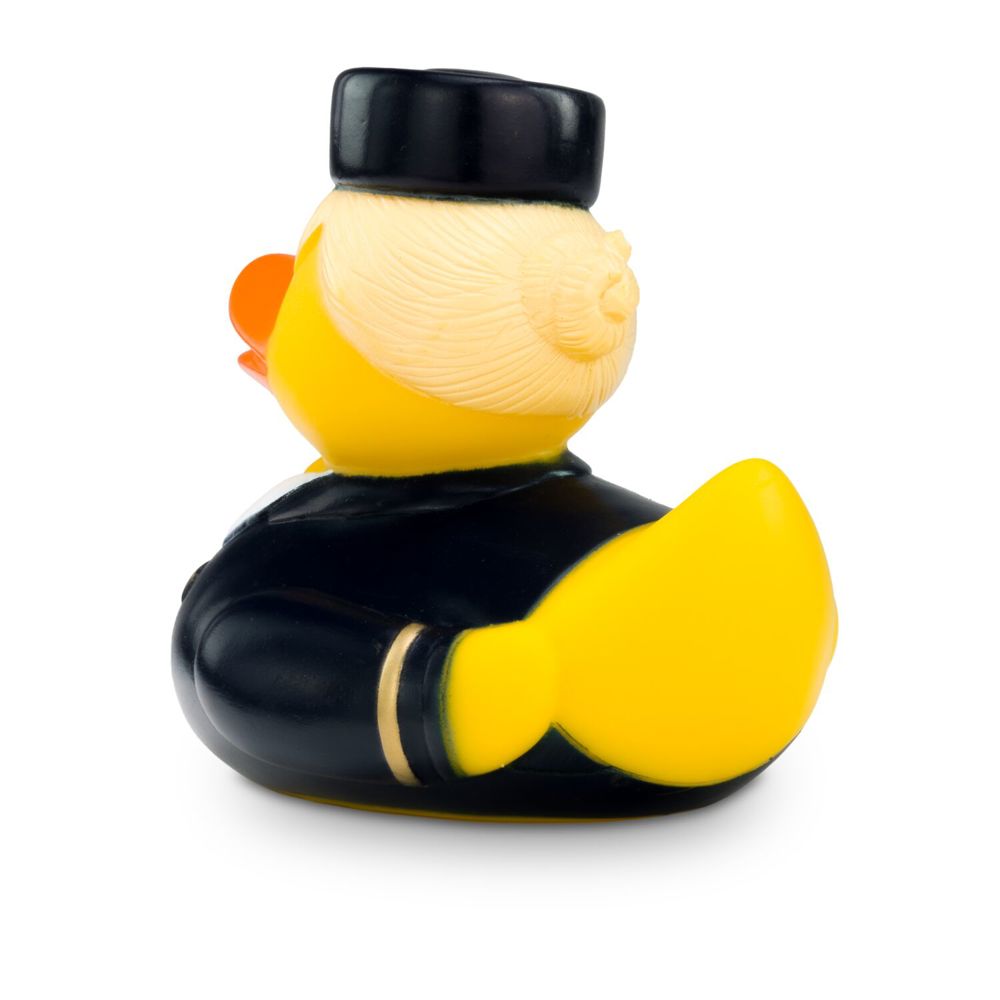 Werbeente Steffi Stewardess mit gelbem Halstuch