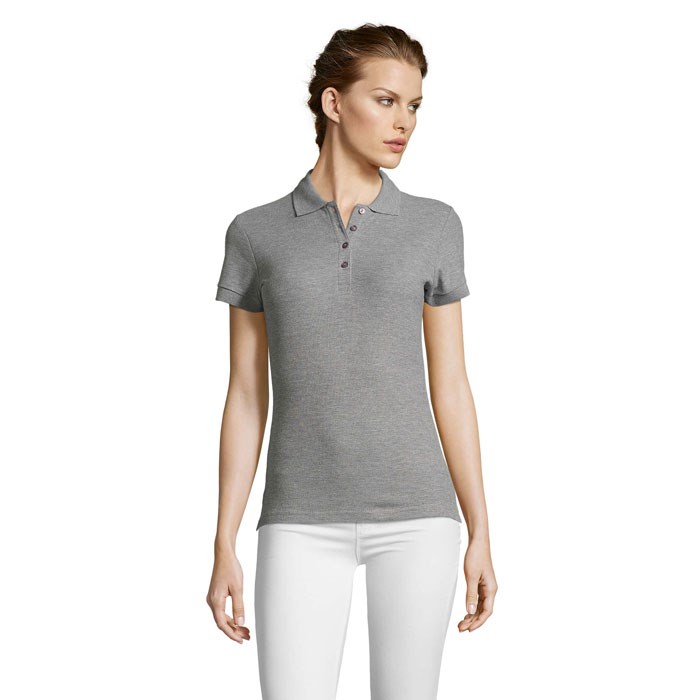 PEOPLE - PEOPLE DAMEN POLO 210g - Grau-Melange 2