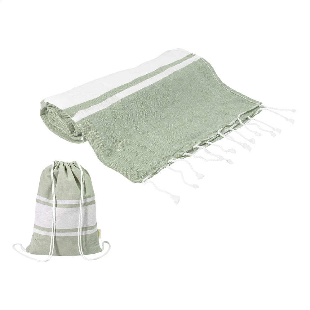 Tortuga - Strandtuch und Turnbeutel aus recycelter Baumwolle - grün
