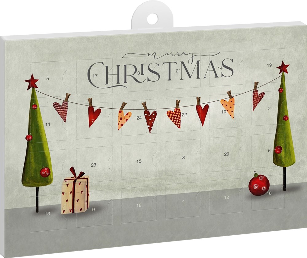 A5-Schoko-Adventskalender mit Werbeeindruck - Herzige Weihnacht