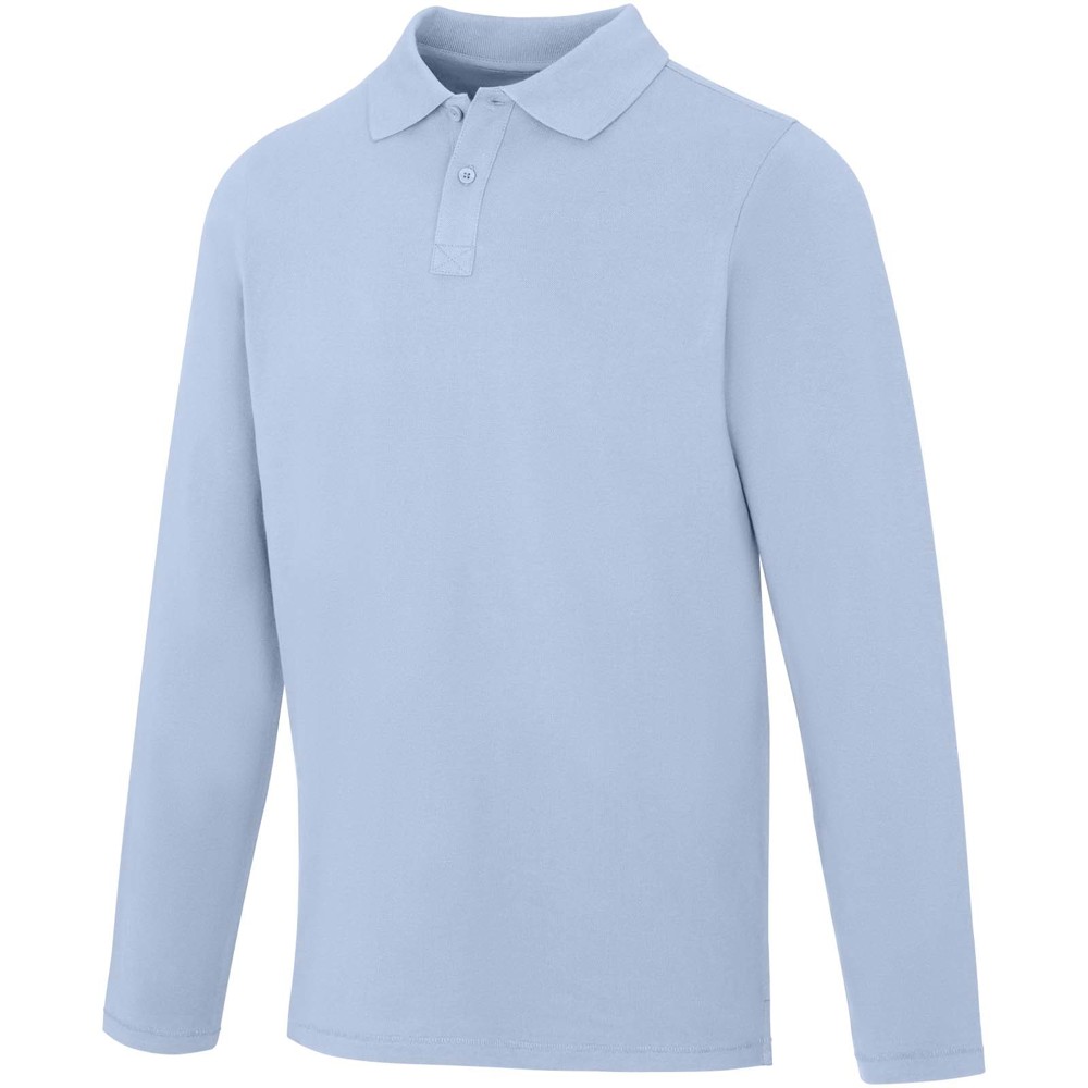 Calgary 180 g/m² Langarm Poloshirt für Herren - Nebelblau