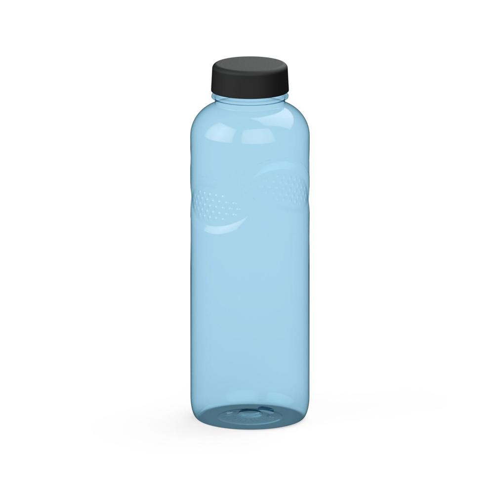 Trinkflasche Carve "Refresh", 1,0 l - transparent-blau/schwarz