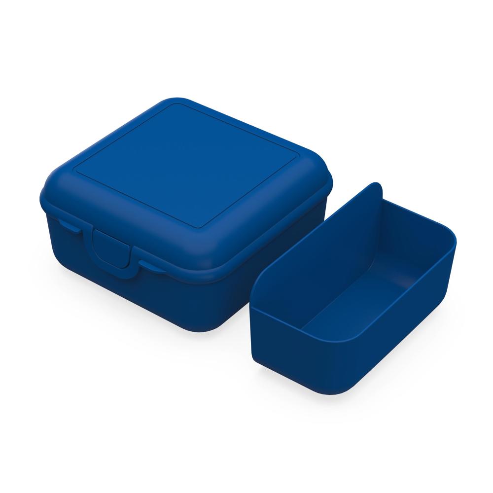 Vorratsdose "Cube" deluxe, mit Trennschale - standard-blau PP