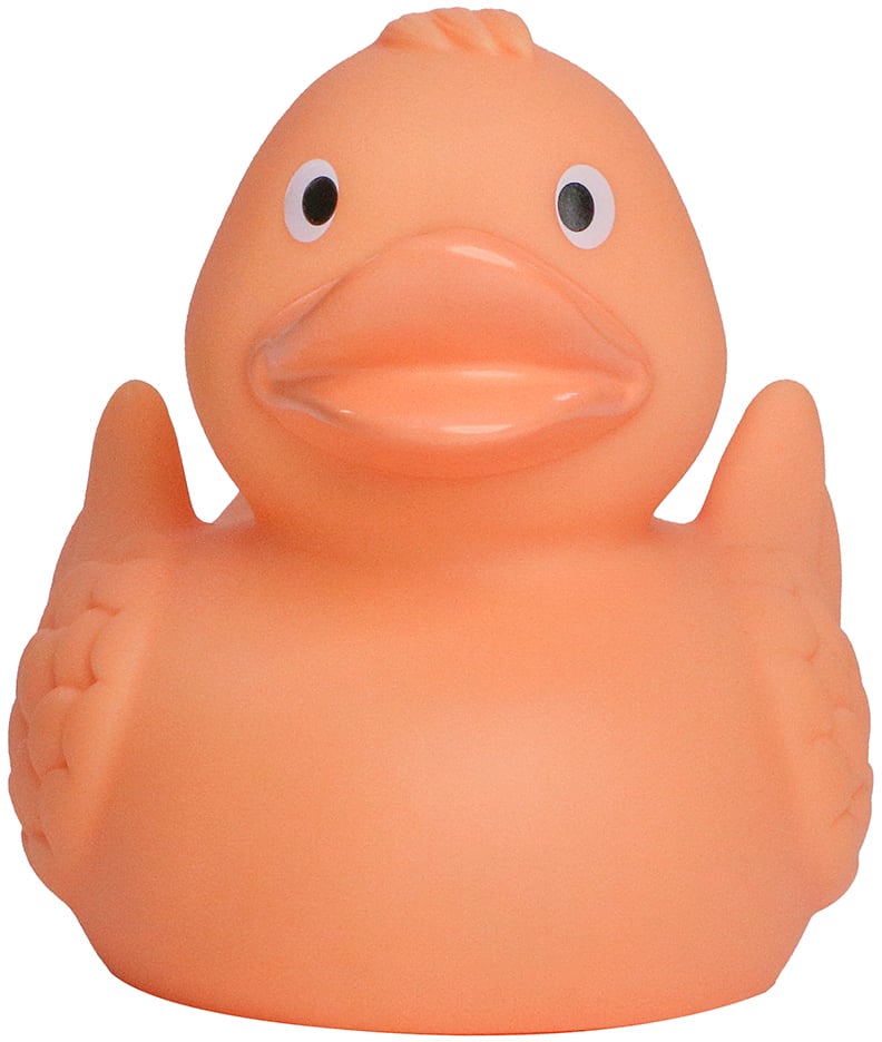 Quietsche-Ente, pastellorange, 7,5 cm