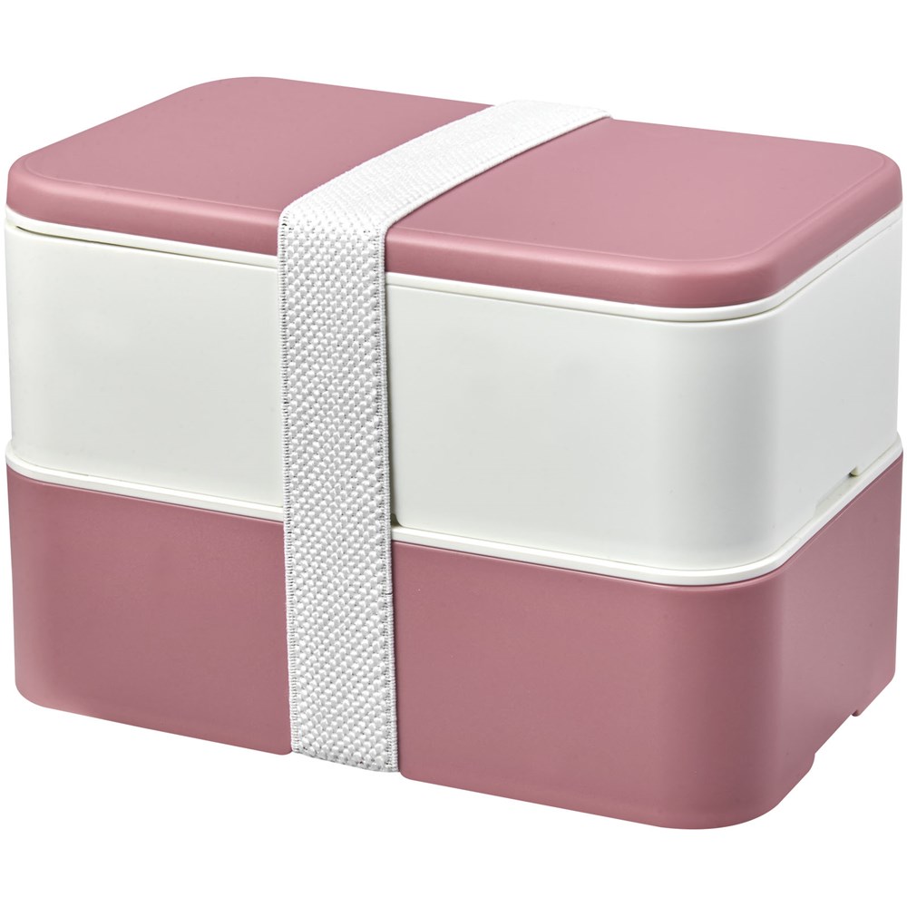 MIYO Renew 700+700 ml Doppel-Lunchbox - rosa, elfenbeinweiß, weiss