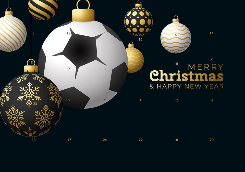 reinpapier® A5-Adventskalender STANDARDMOTIV, Sportliche Weihnachten - Fußball - M124