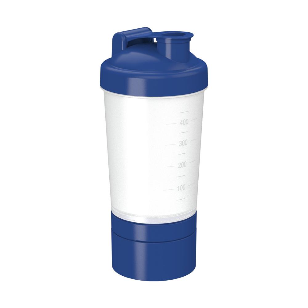 Shaker "Protein", Pro 2+, 0,40 l - transparent/standard-blau PP