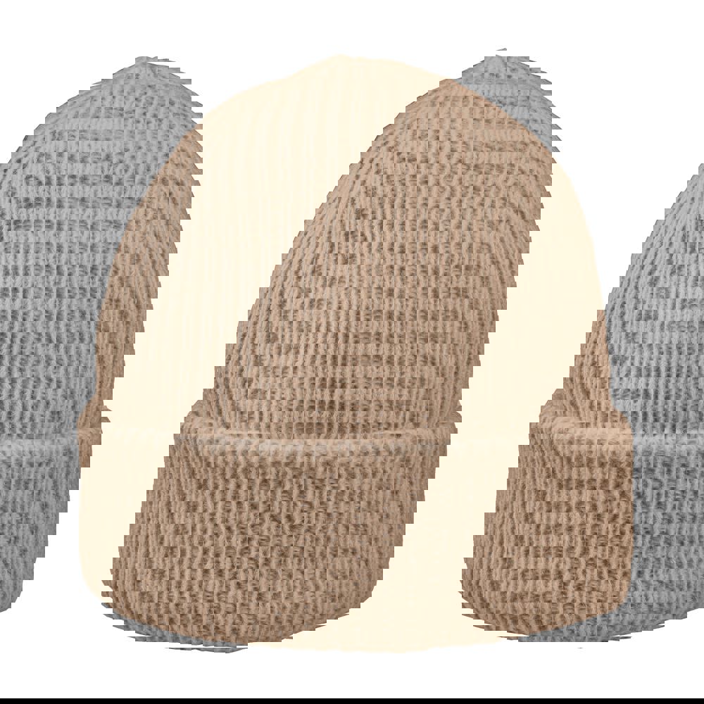 Luxury Fine Rib Beanie - khaki