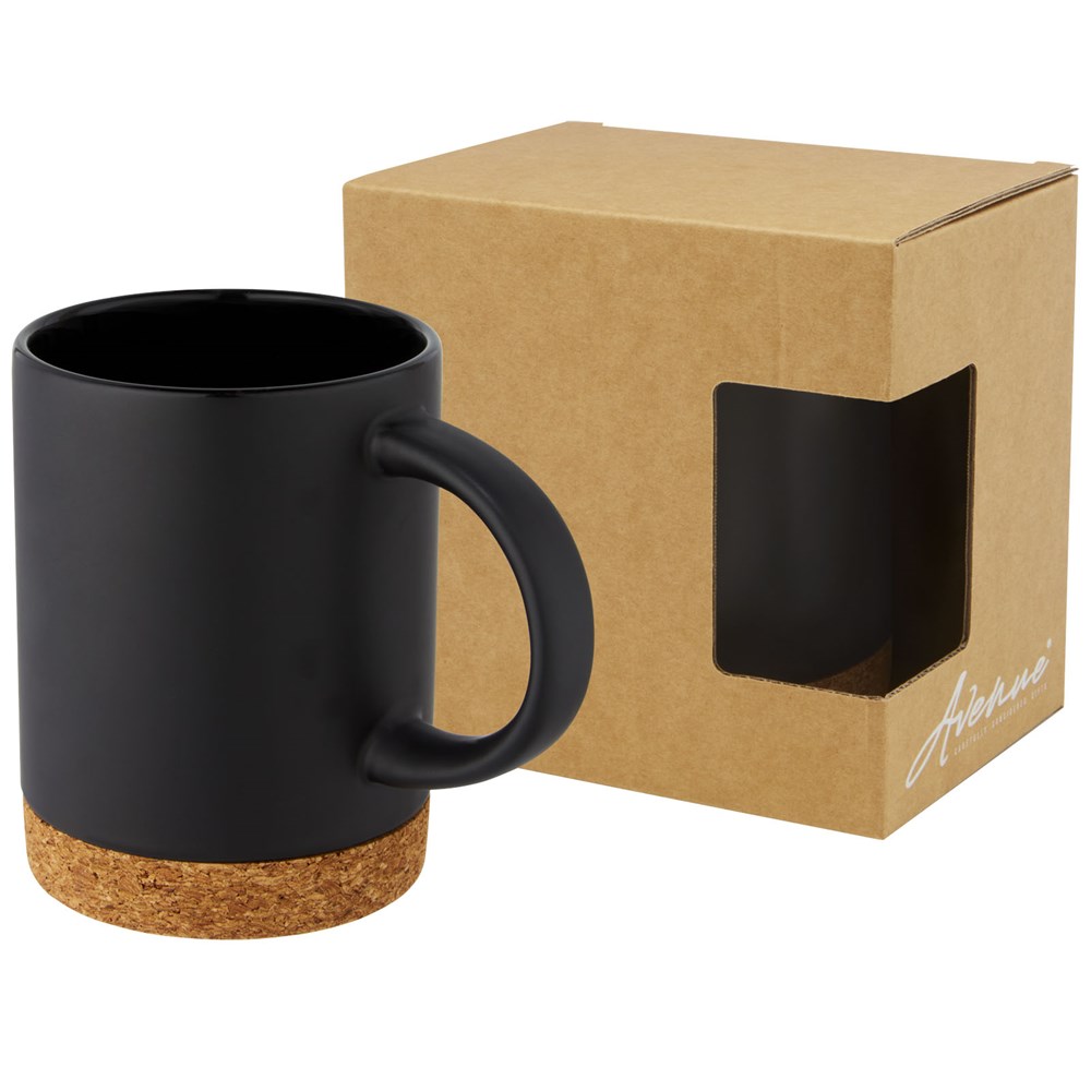 Neiva 425 ml Keramiktasse mit Korkboden - Schwarz
