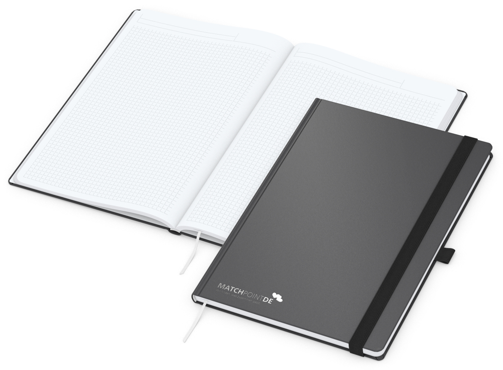 Notizbuch Vision-Book White Bestseller, A4, anthrazit inkl. Silberprägung