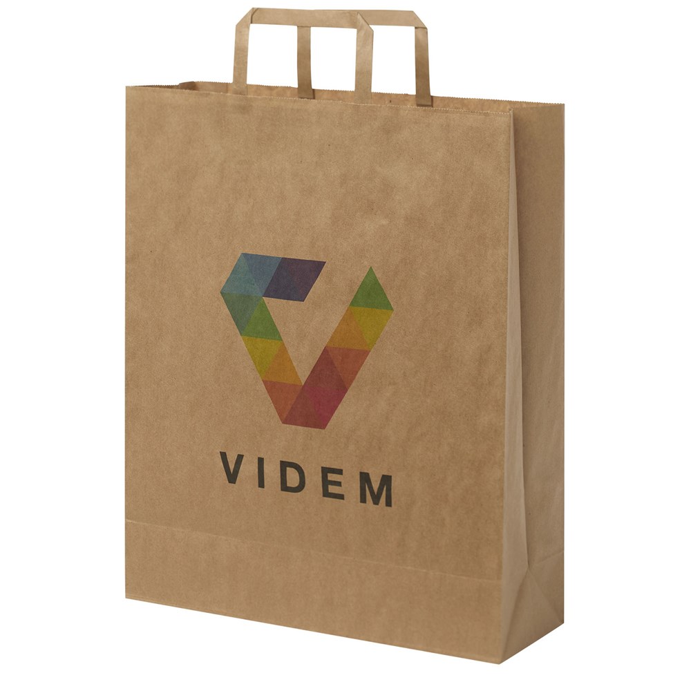 Kraftpapiertasche 80-90 g/m² mit flachen Griffen – 32 × 12 × 40 cm - Kraftpapier