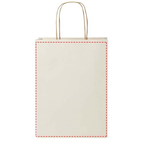 Papiertüte 150 g/m² aus landwirtschaftlichen Reststoffen mit gedrehten Griffen –  24 × 9 × 32 cm