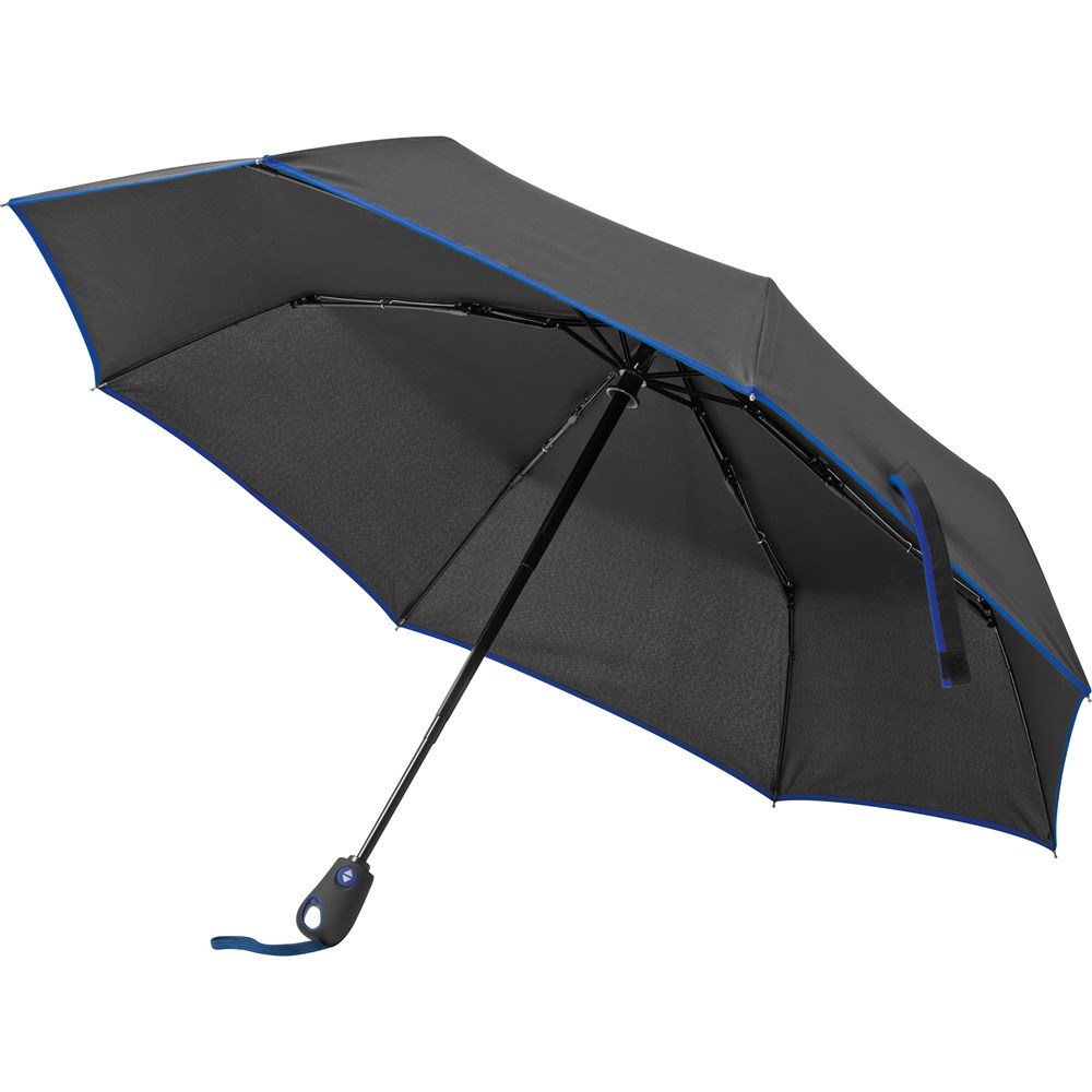 Taschenschirm aus Pongee mit Fiberglas Gestänge - Blau