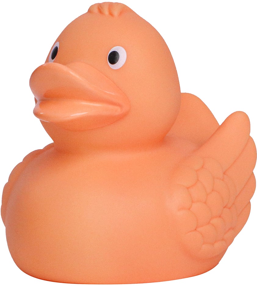 Quietsche-Ente, pastellorange, 7,5 cm