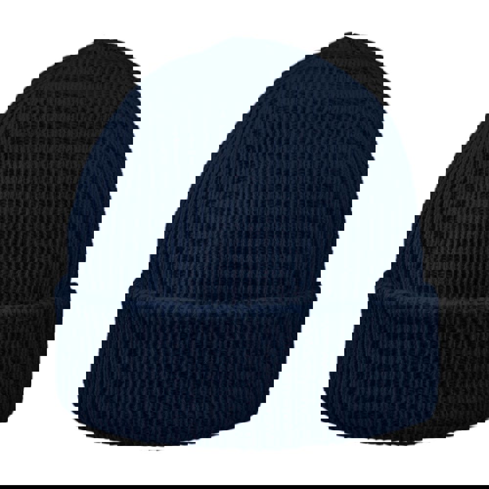 Luxury Fine Rib Beanie - Marine