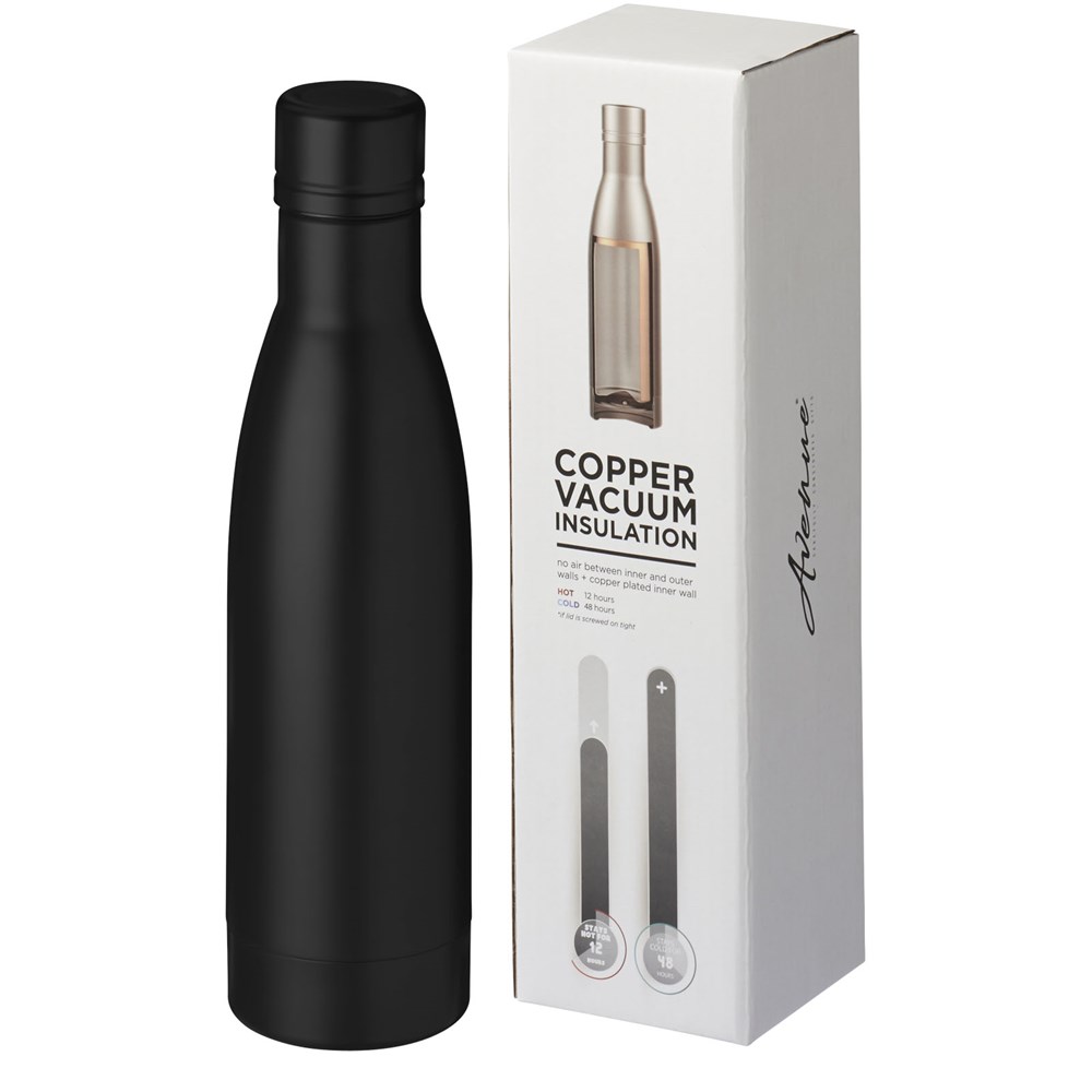Vasa 500 ml Kupfer-Vakuum Isolierflasche - schwarz
