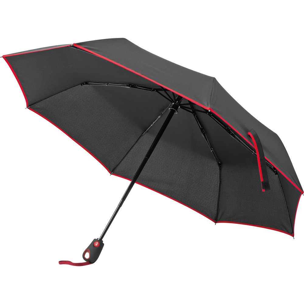 Taschenschirm aus Pongee mit Fiberglas Gestänge - Rot