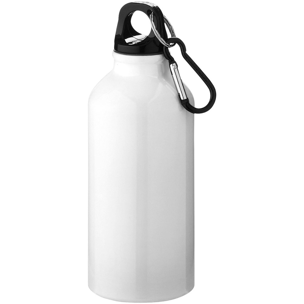 Oregon 400 ml Aluminium Trinkflasche mit Karabinerhaken - weiss