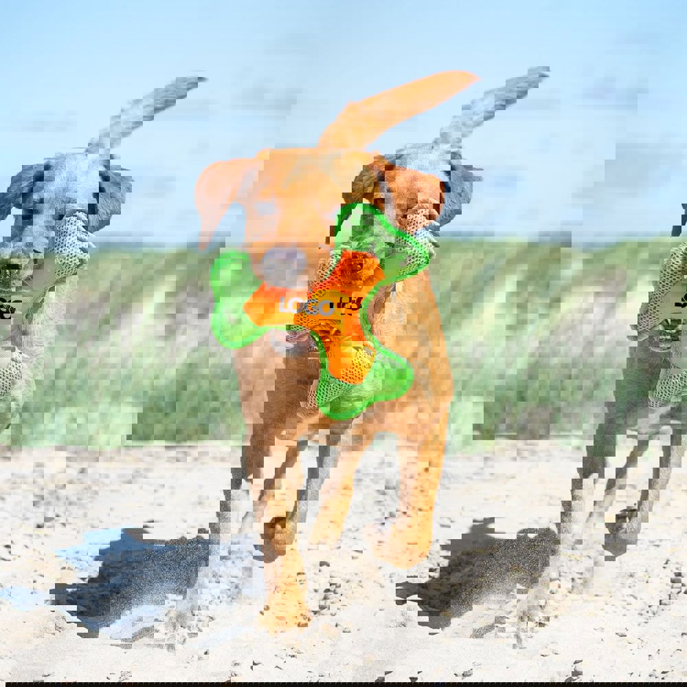 Hundespielzeug Flying Triple, gelb/rot, M