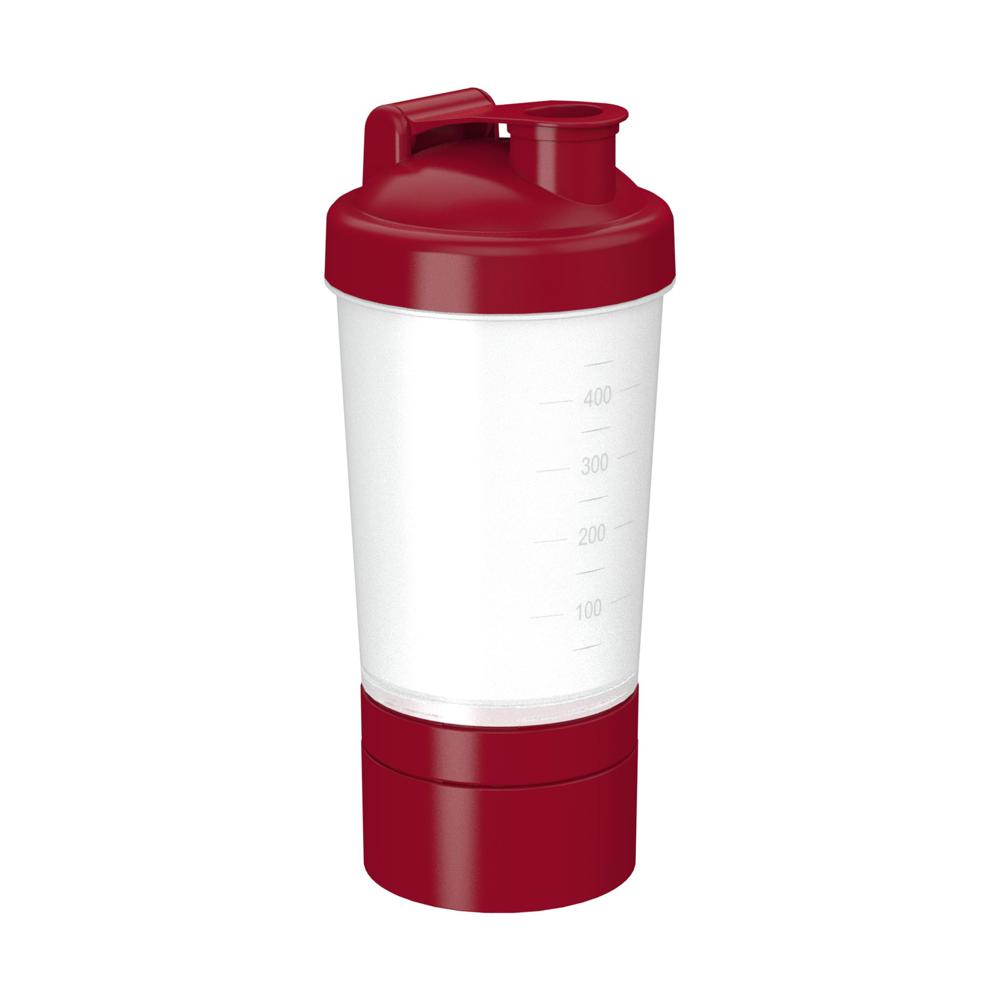 Shaker "Protein", Pro 2+, 0,40 l - transparent/standard-rot