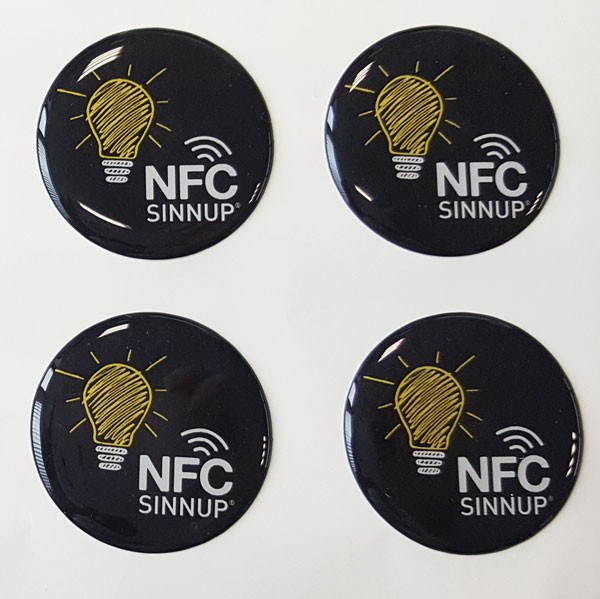 Individuelle NFC Aufkleber für Metalloberflächen, 3D-Visdome®, bis 12cm²