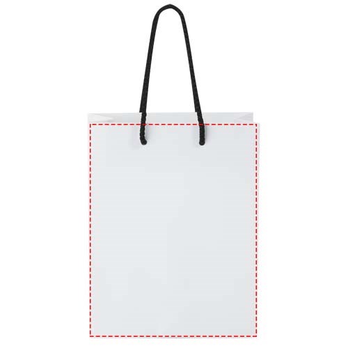 Handgefertigte 170 g/m² Integra-Papiertüte mit Kunststoff Kordelgriffen – 18 × 9 × 23 cm 