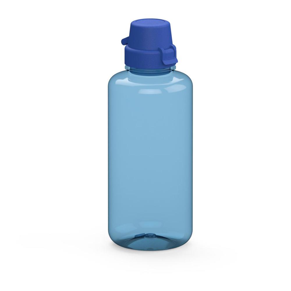 Trinkflasche "School", 1,0 l - transluzent-blau/blau