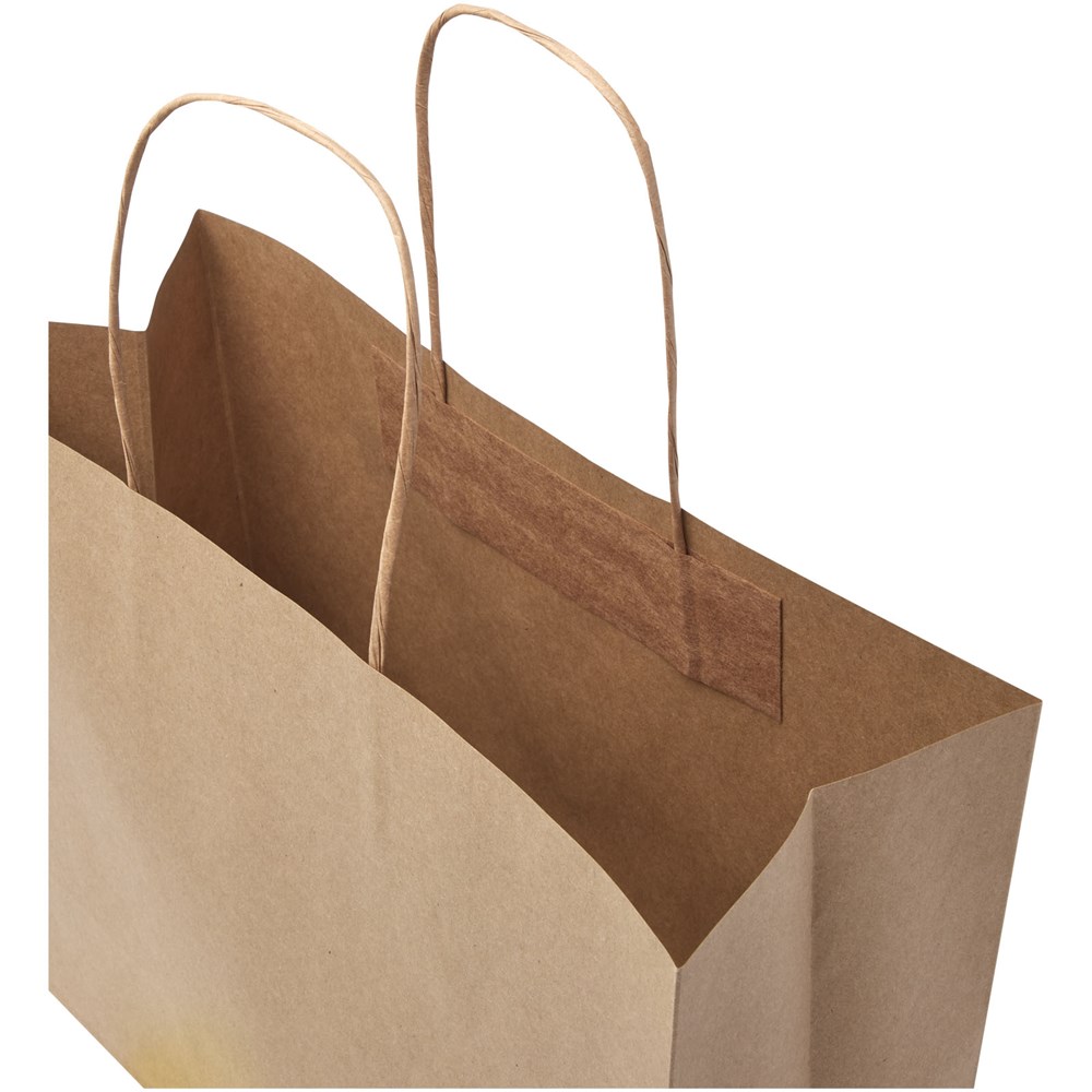 Kraftpapiertasche 120 g/m² mit gedrehten Griffen – 31 × 12 × 25 cm