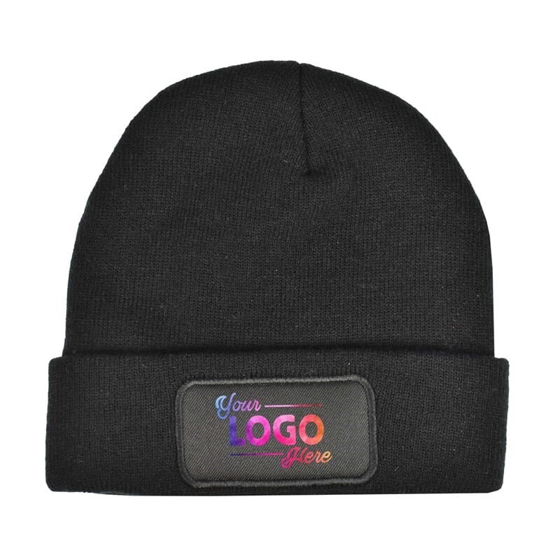 Strickmütze mit Label 100% rPET