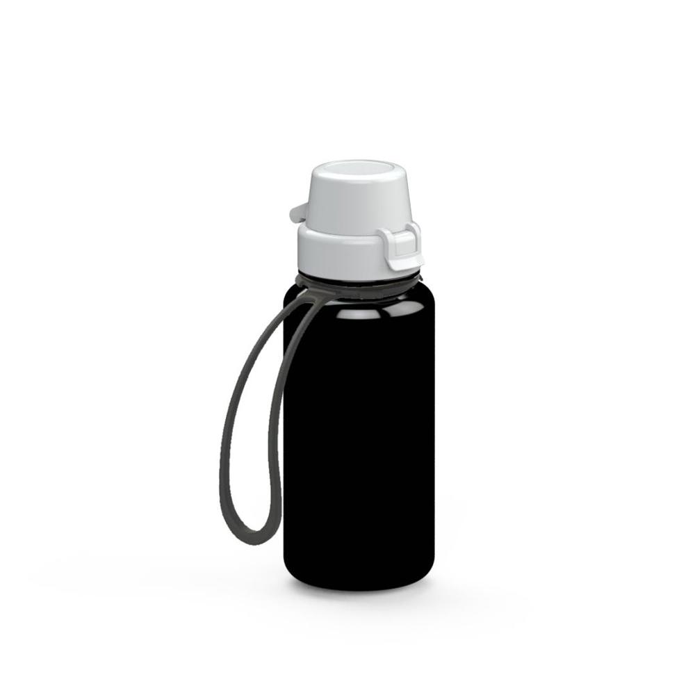 Trinkflasche "School", 400 ml, inkl. Strap - schwarz/weiß