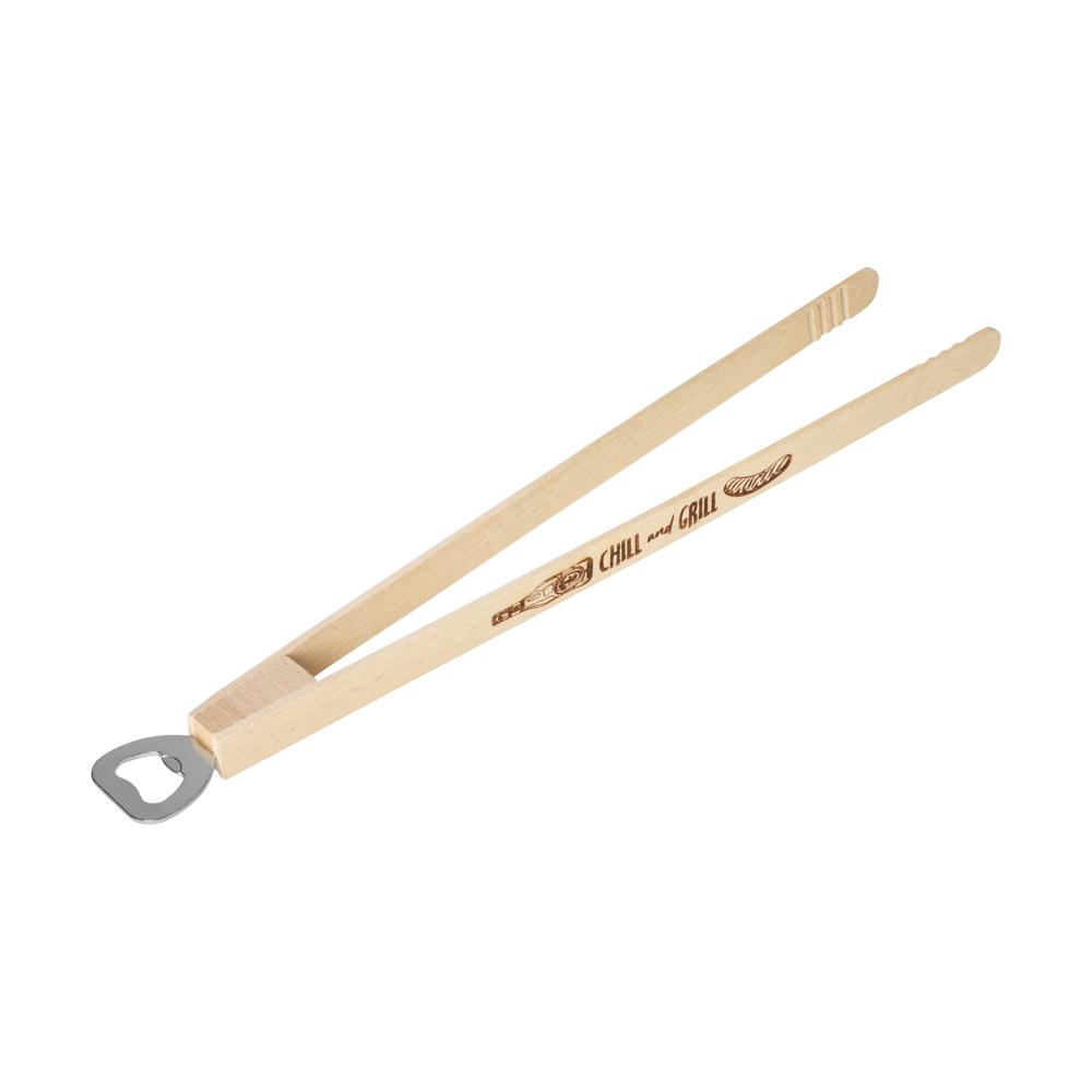 Holz-Grillzange "Opener" mit Kapselheber, 43 cm