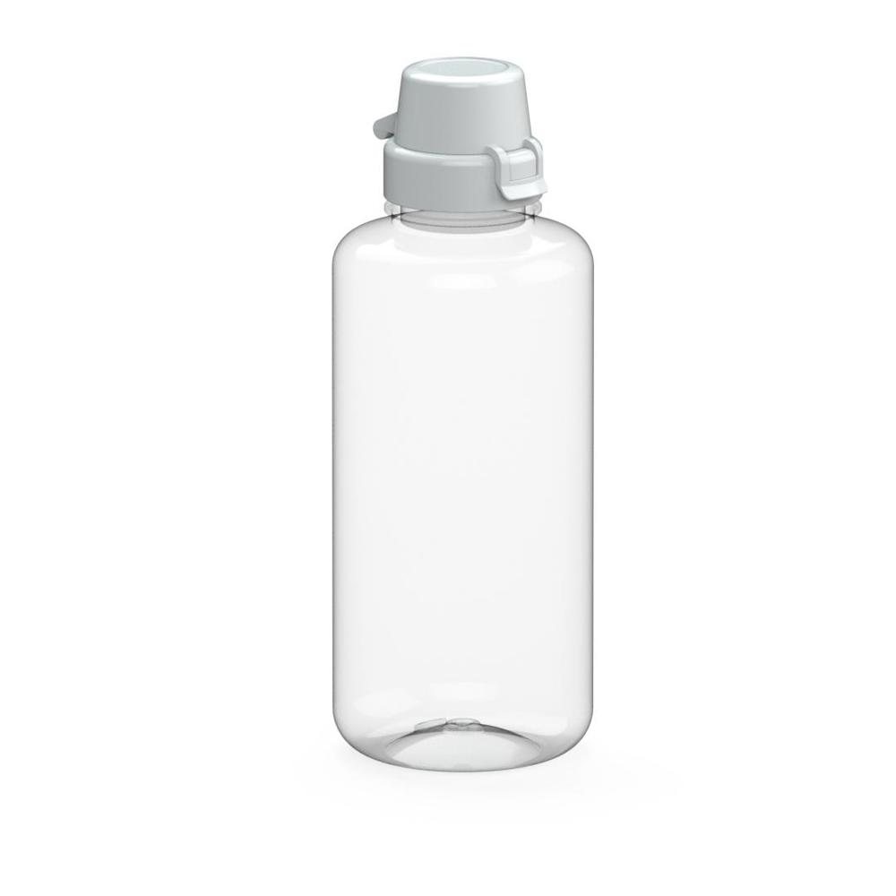 Trinkflasche "School", 1,0 l - transparent/weiß