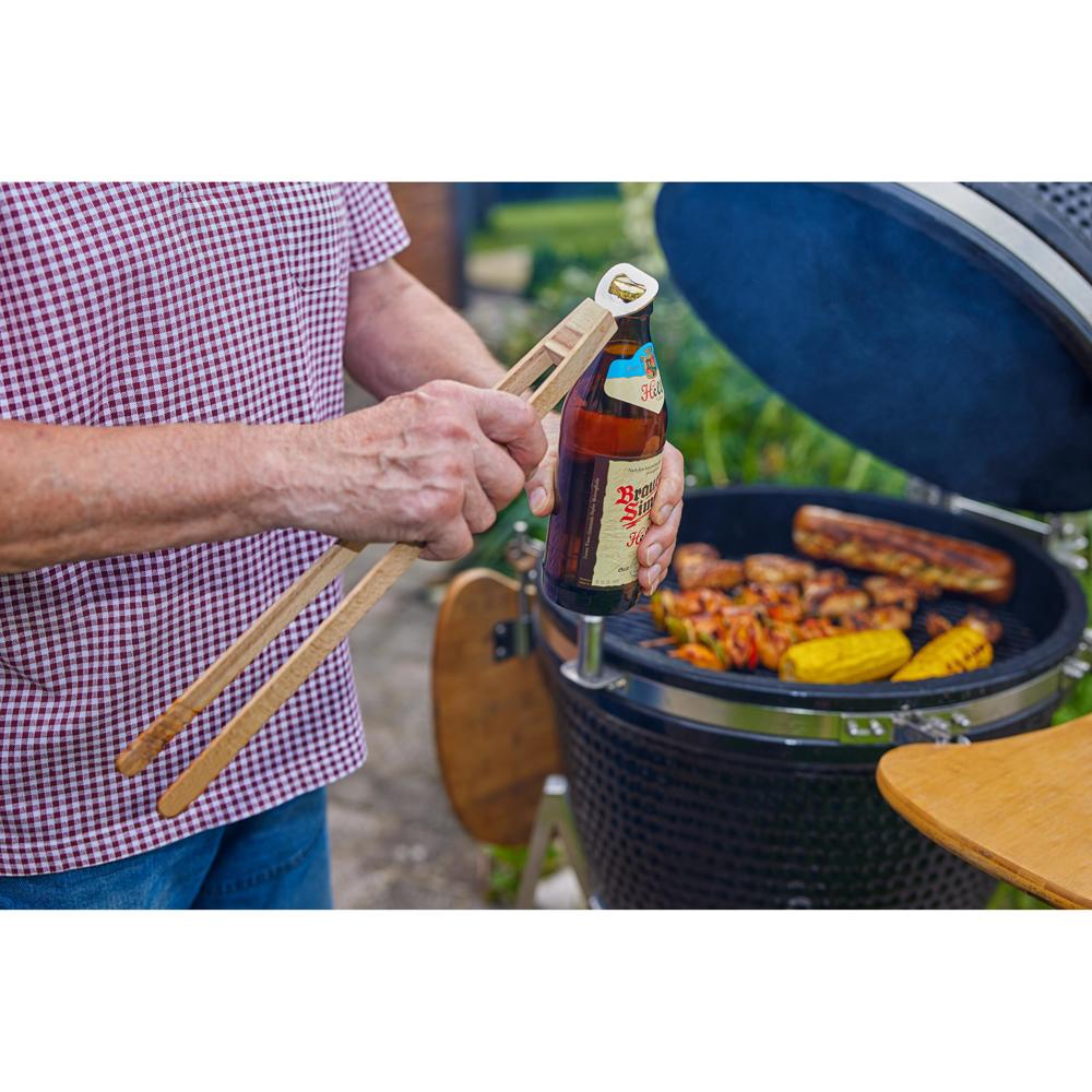 Holz-Grillzange "Opener" mit Kapselheber, 43 cm
