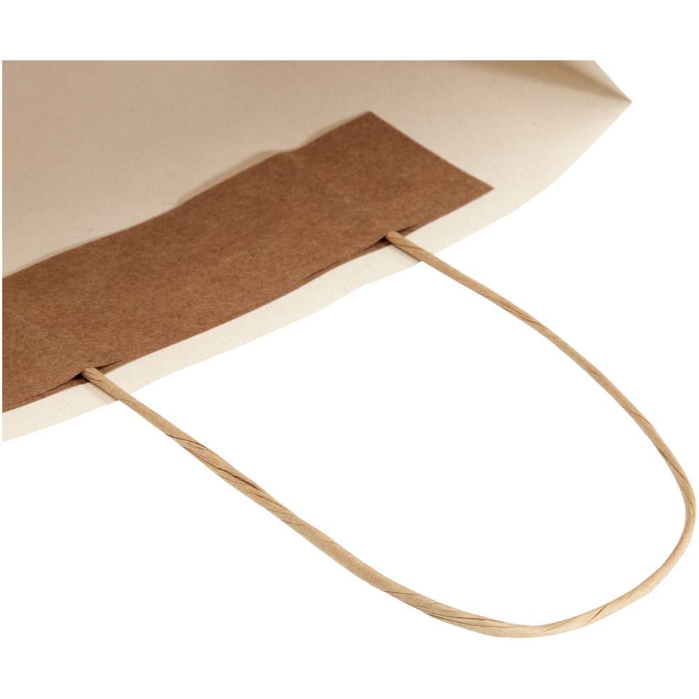 Papiertüte 150 g/m² aus landwirtschaftlichen Reststoffen mit gedrehten Griffen – 24 × 9 × 24 cm