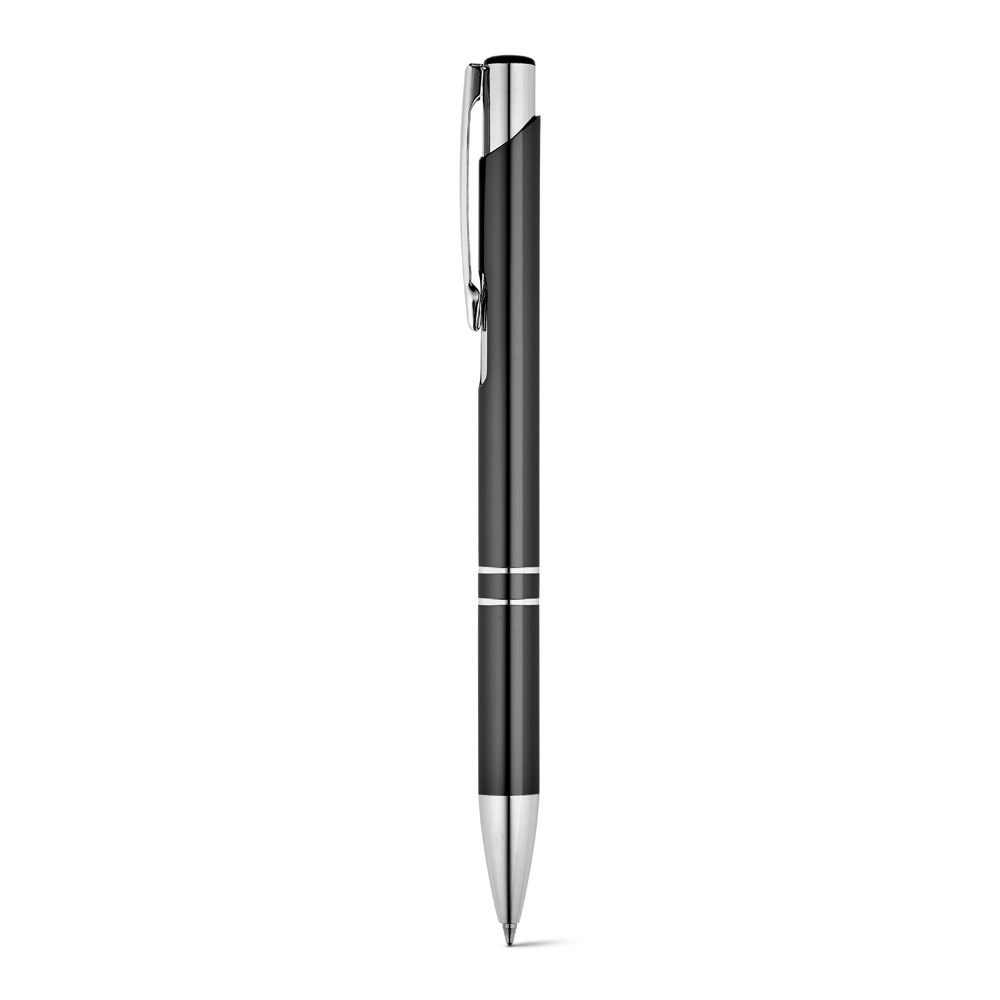 BETA BK. Aluminium-Kugelschreiber mit Clip - Schwarz